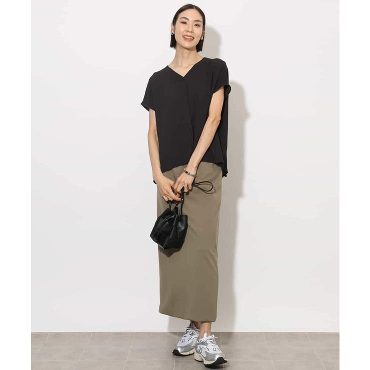 [セットアップ対応]楊柳Vネックデザインブラウス | MICHEL KLEIN | 詳細画像11 