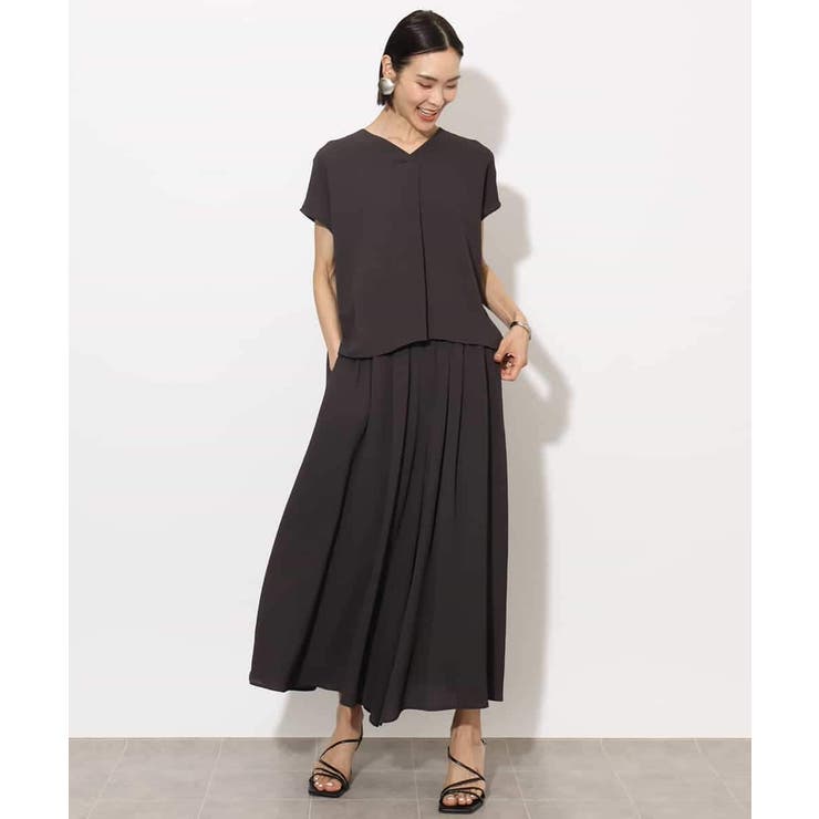 [セットアップ対応]楊柳Vネックデザインブラウス | MICHEL KLEIN | 詳細画像17 