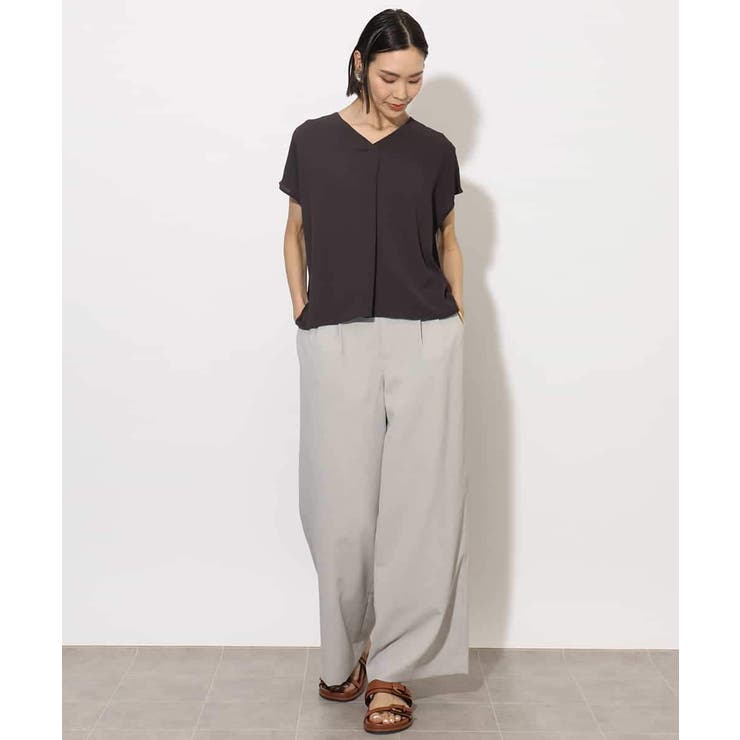 [セットアップ対応]楊柳Vネックデザインブラウス | MICHEL KLEIN | 詳細画像19 