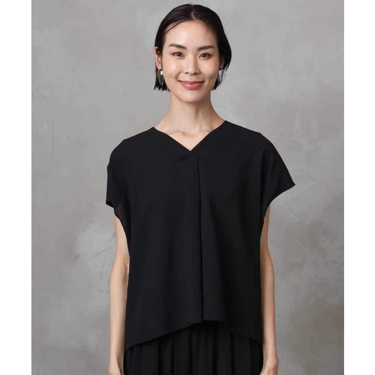 [セットアップ対応]楊柳Vネックデザインブラウス | MICHEL KLEIN | 詳細画像23 