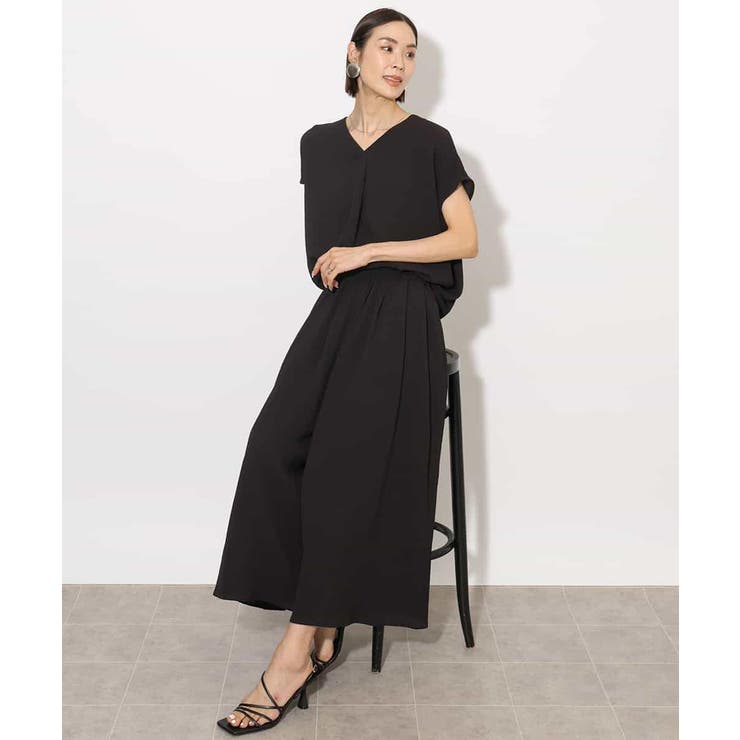 [セットアップ対応]楊柳Vネックデザインブラウス | MICHEL KLEIN | 詳細画像3 