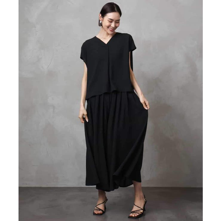 [セットアップ対応]楊柳Vネックデザインブラウス | MICHEL KLEIN | 詳細画像6 