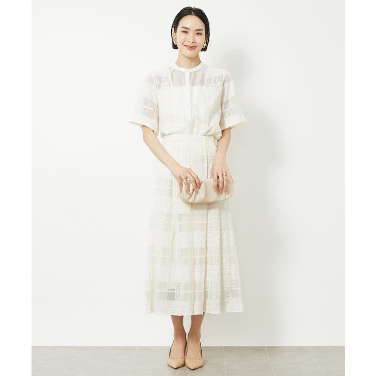 [セットアップ対応]チェックジャカードレースブラウス | MICHEL KLEIN | 詳細画像12 