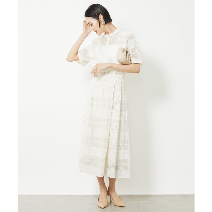 [セットアップ対応]チェックジャカードレースブラウス | MICHEL KLEIN | 詳細画像15 