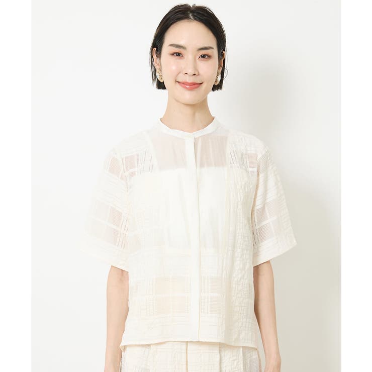 [セットアップ対応]チェックジャカードレースブラウス | MICHEL KLEIN | 詳細画像22 