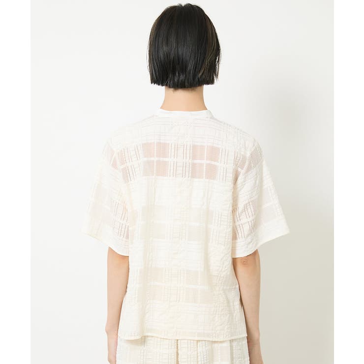 [セットアップ対応]チェックジャカードレースブラウス | MICHEL KLEIN | 詳細画像24 