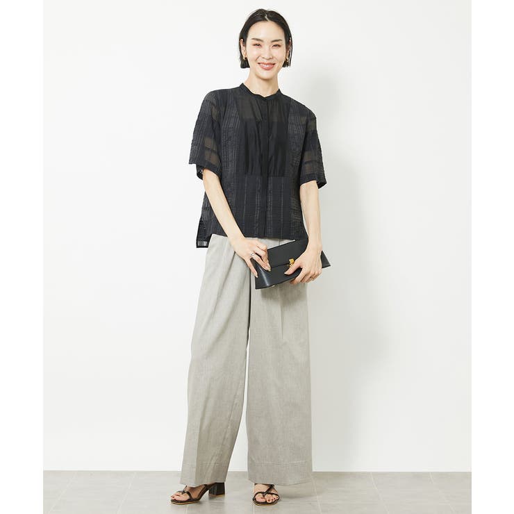 [セットアップ対応]チェックジャカードレースブラウス | MICHEL KLEIN | 詳細画像3 