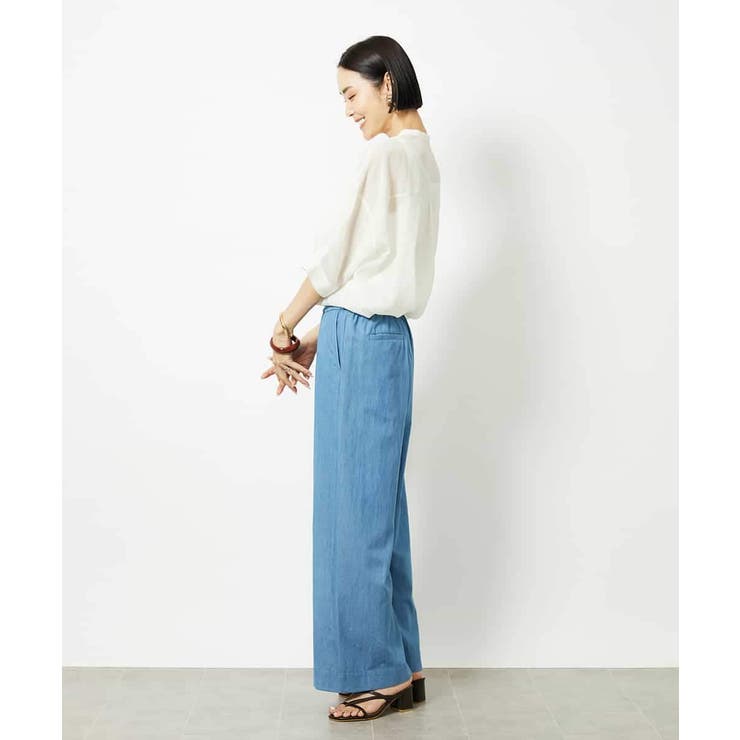 バンドカラーシアーブラウス | MICHEL KLEIN | 詳細画像18 