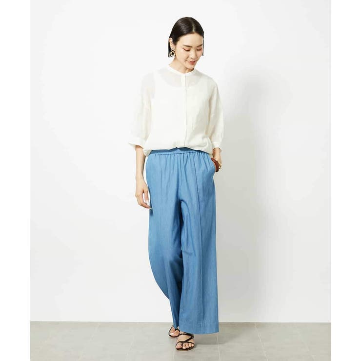 バンドカラーシアーブラウス | MICHEL KLEIN | 詳細画像19 