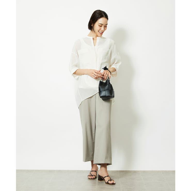 バンドカラーシアーブラウス | MICHEL KLEIN | 詳細画像22 