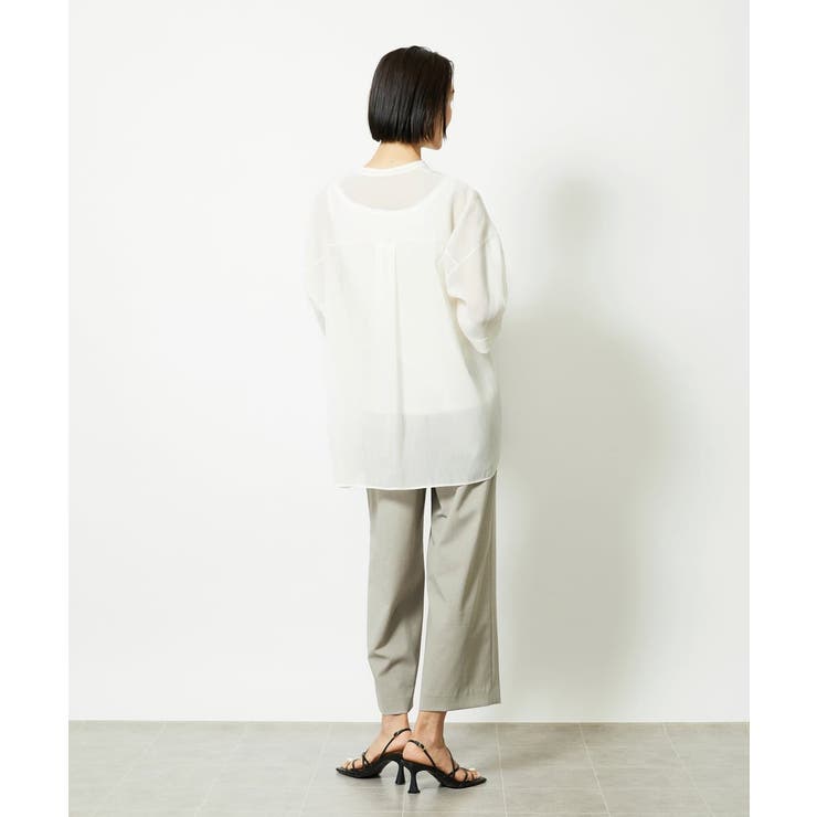 バンドカラーシアーブラウス | MICHEL KLEIN | 詳細画像24 