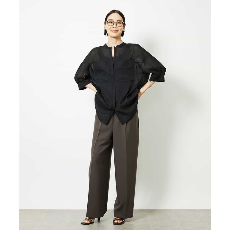 バンドカラーシアーブラウス | MICHEL KLEIN | 詳細画像29 