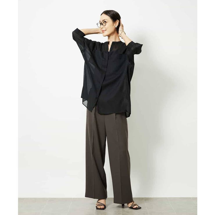 バンドカラーシアーブラウス | MICHEL KLEIN | 詳細画像30 