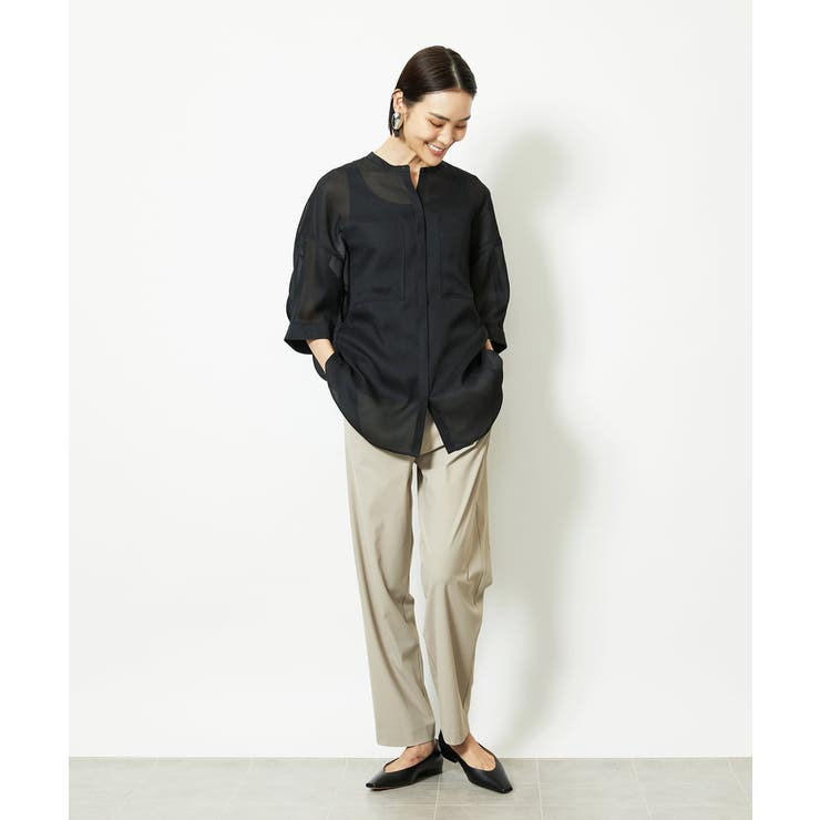 バンドカラーシアーブラウス | MICHEL KLEIN | 詳細画像31 