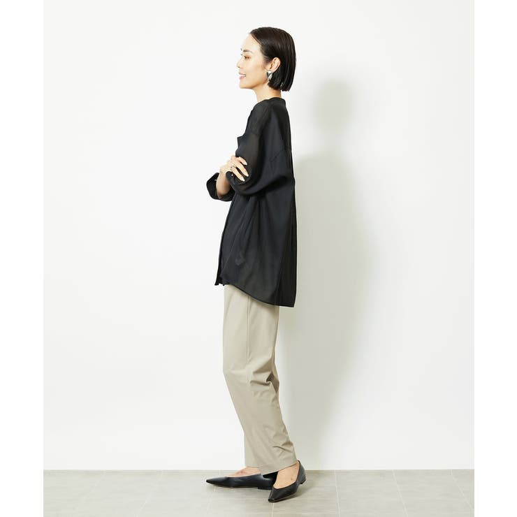 バンドカラーシアーブラウス | MICHEL KLEIN | 詳細画像32 