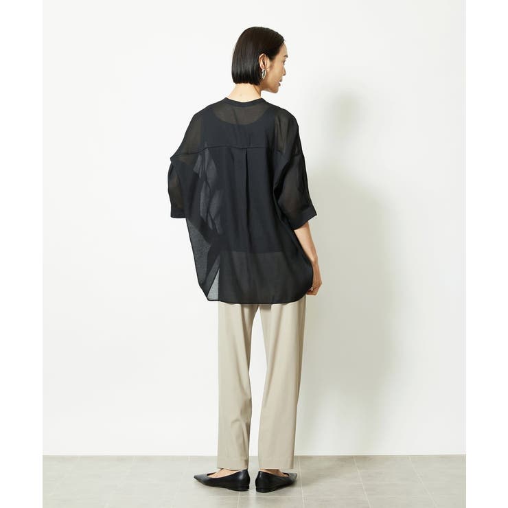 バンドカラーシアーブラウス | MICHEL KLEIN | 詳細画像33 