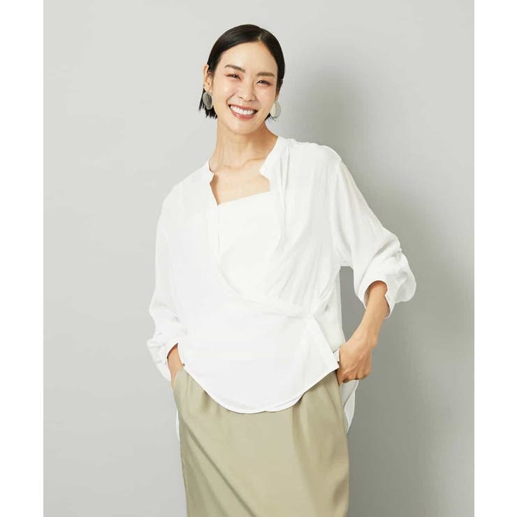 ホワイト | [3WAY]カシュクールドビーブラウス | MICHEL KLEIN