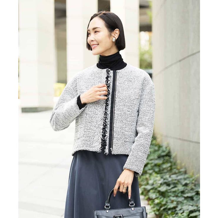 [セットアップ対応]ファンシーツイードショートジャケット | MICHEL KLEIN | 詳細画像8 