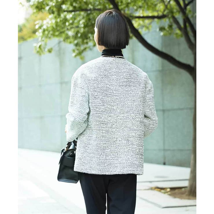 [セットアップ対応]ファンシーツイードロングジャケット | MICHEL KLEIN | 詳細画像3 