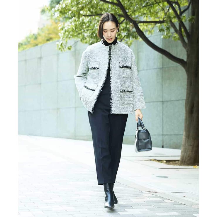 [セットアップ対応]ファンシーツイードロングジャケット | MICHEL KLEIN | 詳細画像4 