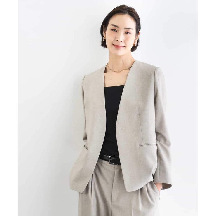 [セットアップ対応]ツイードライク ノーカラージャケット | MICHEL KLEIN | 詳細画像1 