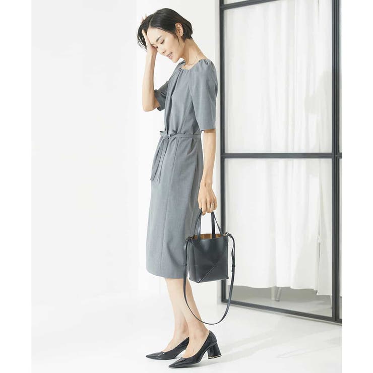 ストレッチスクエアネックワンピース(セットアップ対応) | MICHEL KLEIN | 詳細画像10 