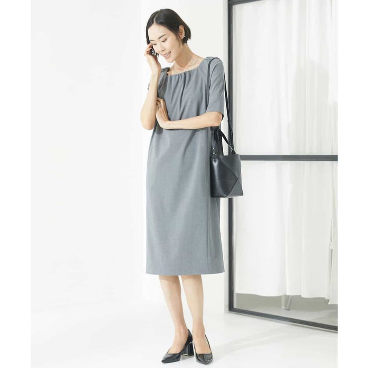 ストレッチスクエアネックワンピース(セットアップ対応) | MICHEL KLEIN | 詳細画像14 