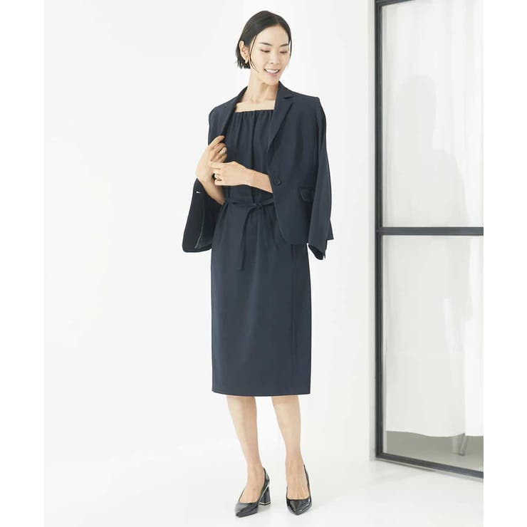 ストレッチスクエアネックワンピース(セットアップ対応) | MICHEL KLEIN | 詳細画像5 