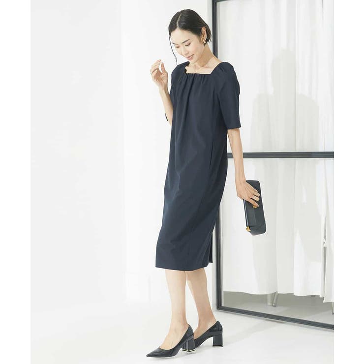 ストレッチスクエアネックワンピース(セットアップ対応) | MICHEL KLEIN | 詳細画像7 