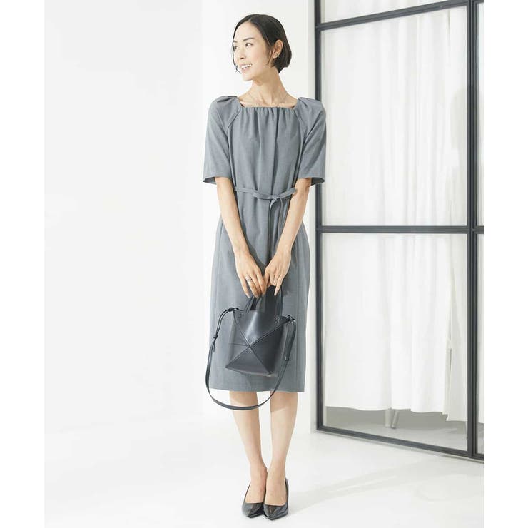 ストレッチスクエアネックワンピース(セットアップ対応) | MICHEL KLEIN | 詳細画像9 