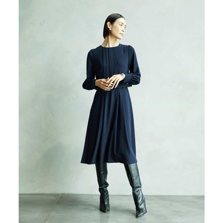 ノーカラープリーツワンピース | MICHEL KLEIN | 詳細画像18 