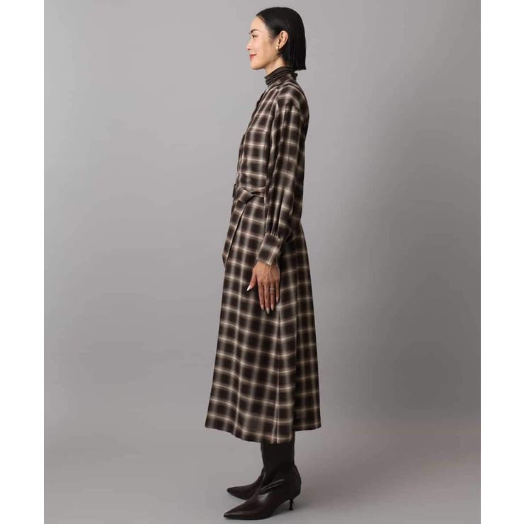 バンドカラーチェックシャツワンピース | MICHEL KLEIN | 詳細画像18 