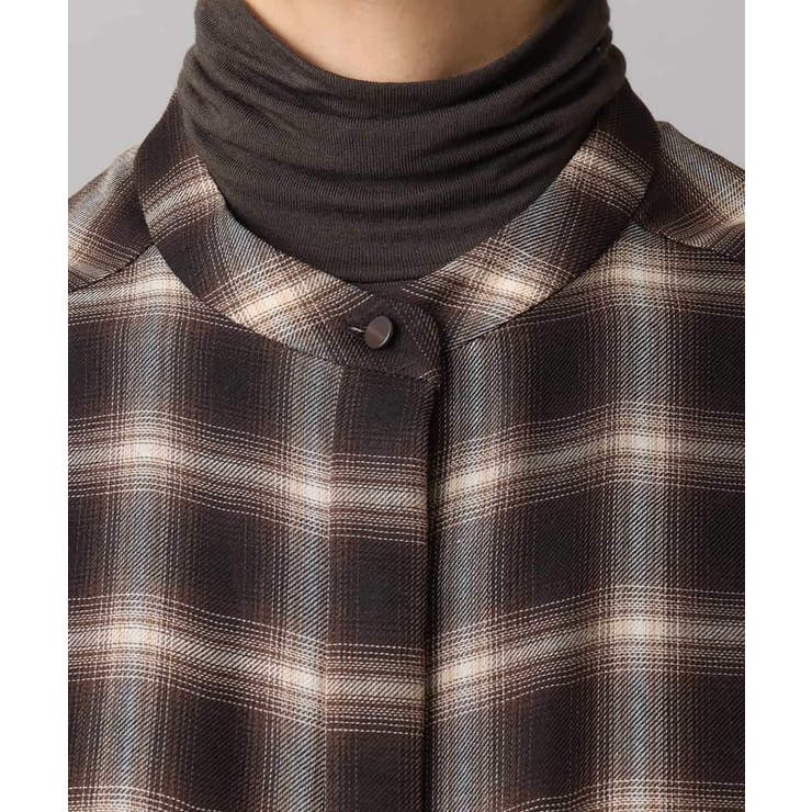 バンドカラーチェックシャツワンピース | MICHEL KLEIN | 詳細画像21 