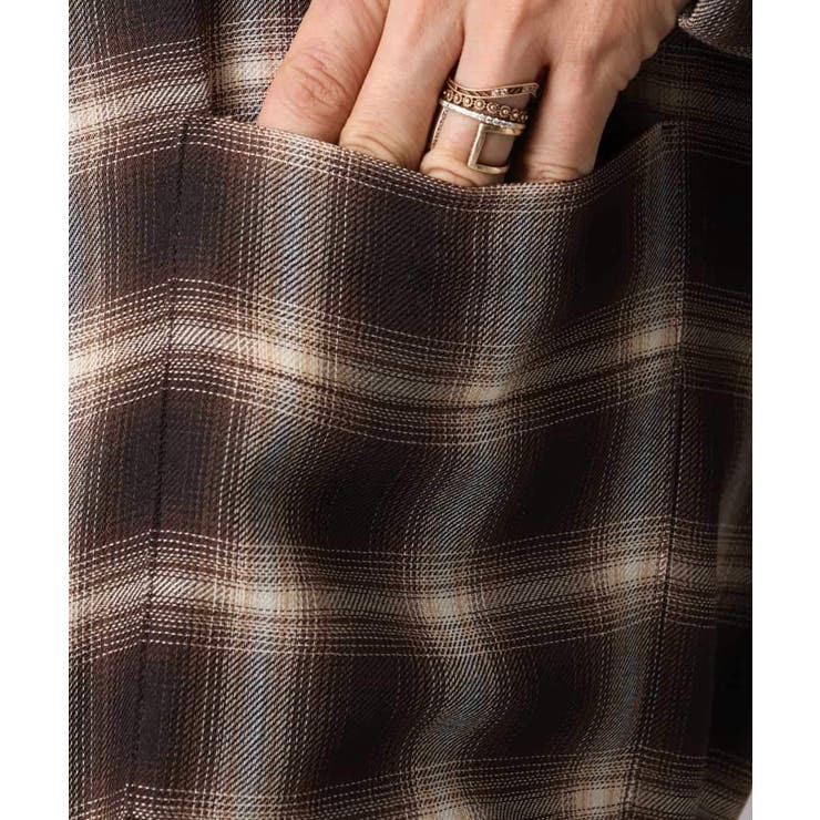 バンドカラーチェックシャツワンピース | MICHEL KLEIN | 詳細画像26 