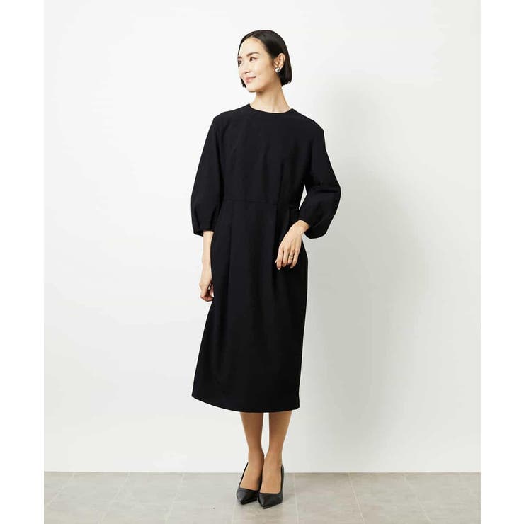 ブラック | ［オケージョン/セレモニー］スリーブコンシャスワンピース | MICHEL KLEIN