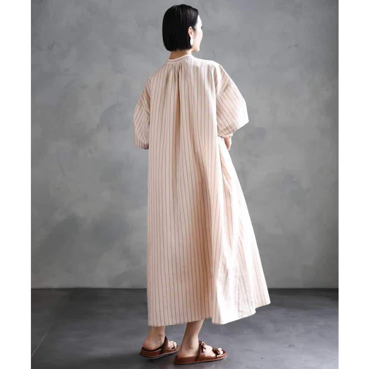 ストライプ柄ダブルポケットワンピース | MICHEL KLEIN | 詳細画像6 