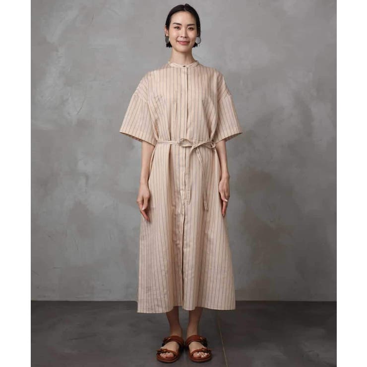 ストライプ柄ダブルポケットワンピース | MICHEL KLEIN | 詳細画像8 