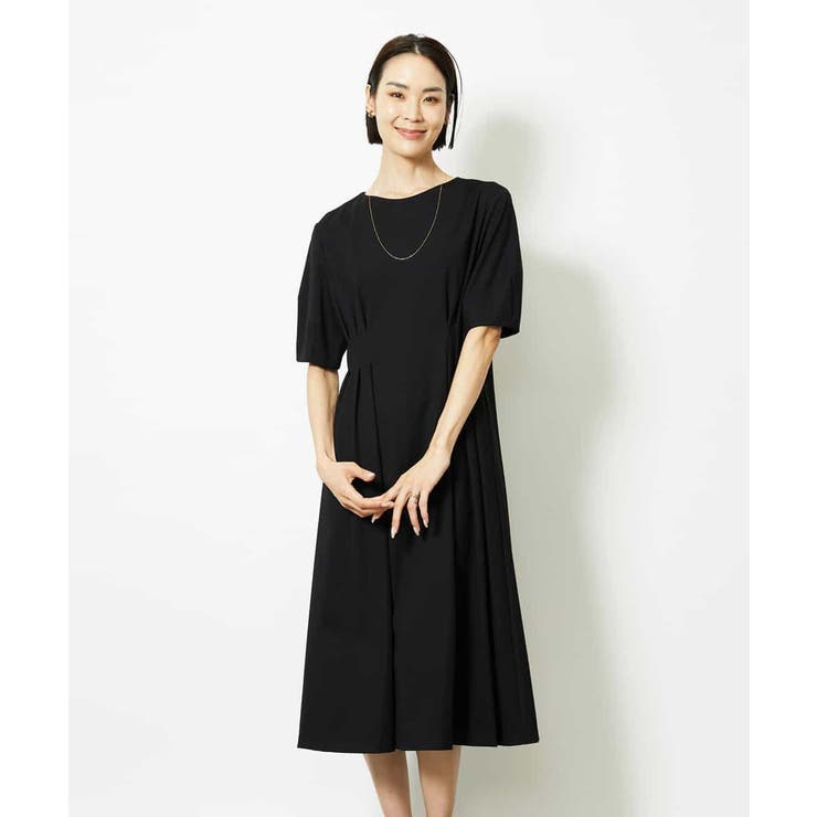 ブラック | ストレッチカットワンピース | MICHEL KLEIN