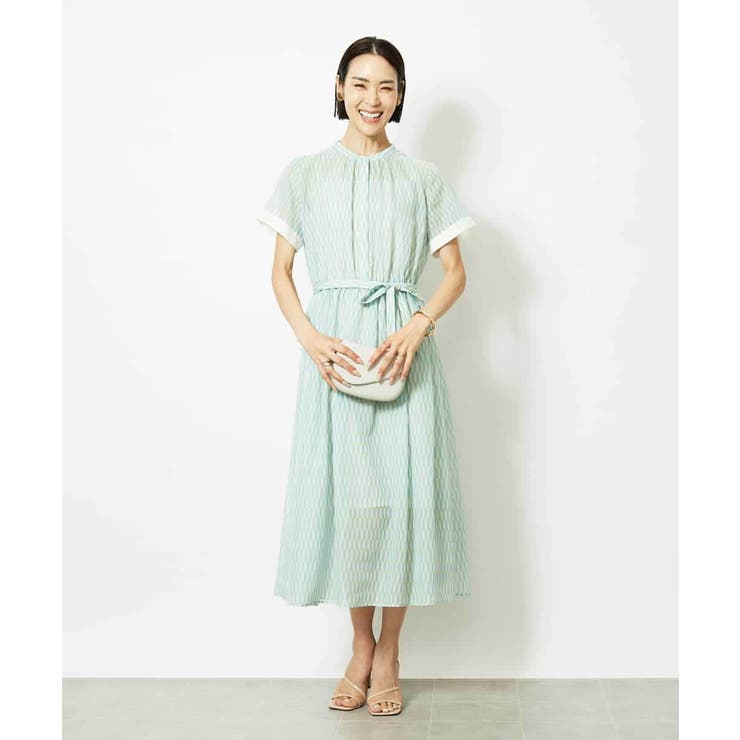 グリーン | ジオメトリック柄ワンピース | MICHEL KLEIN