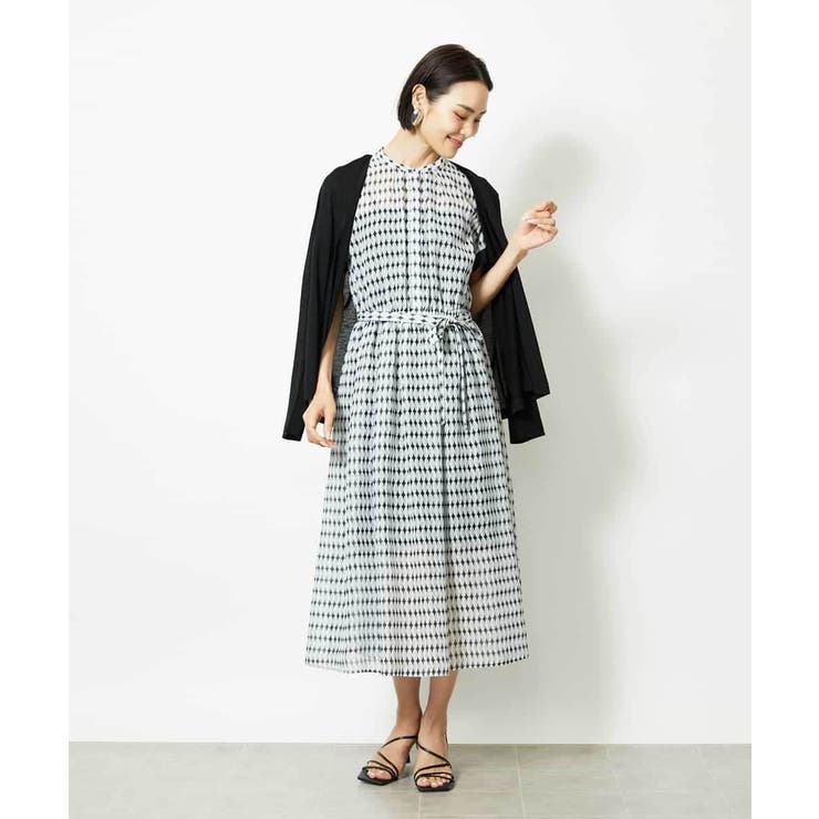 ブラック | ジオメトリック柄ワンピース | MICHEL KLEIN