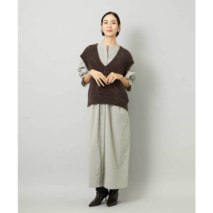 オーバーサイズストライプシャツワンピース | MICHEL KLEIN | 詳細画像5 