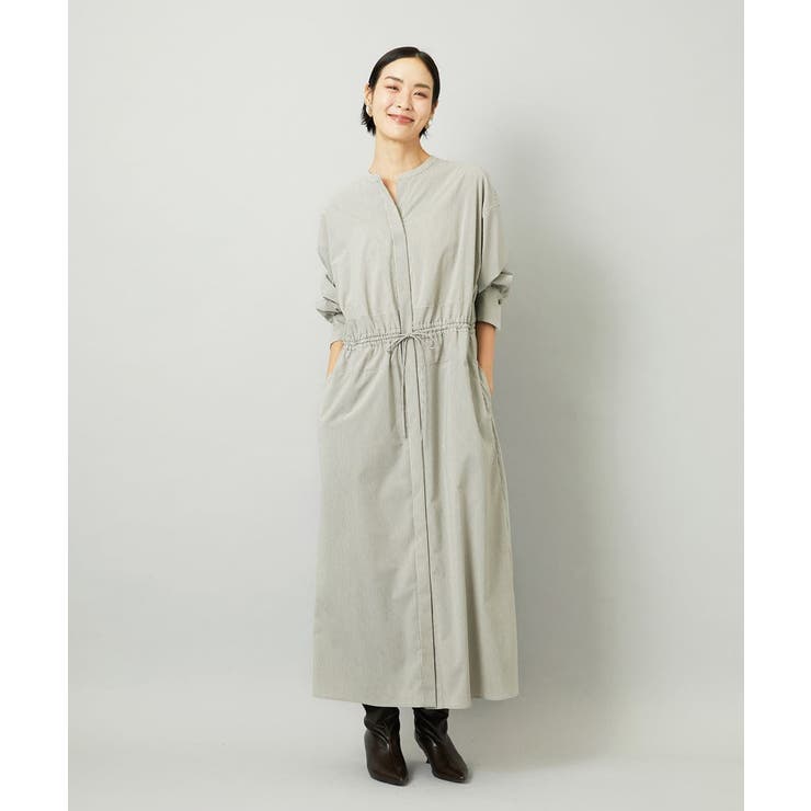 ベージュ | オーバーサイズストライプシャツワンピース | MICHEL KLEIN