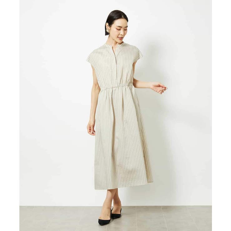 ストライプギャザーワンピース | MICHEL KLEIN | 詳細画像3 