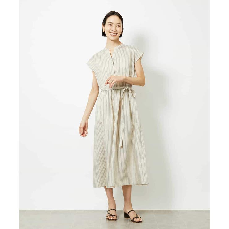 ストライプギャザーワンピース | MICHEL KLEIN | 詳細画像4 