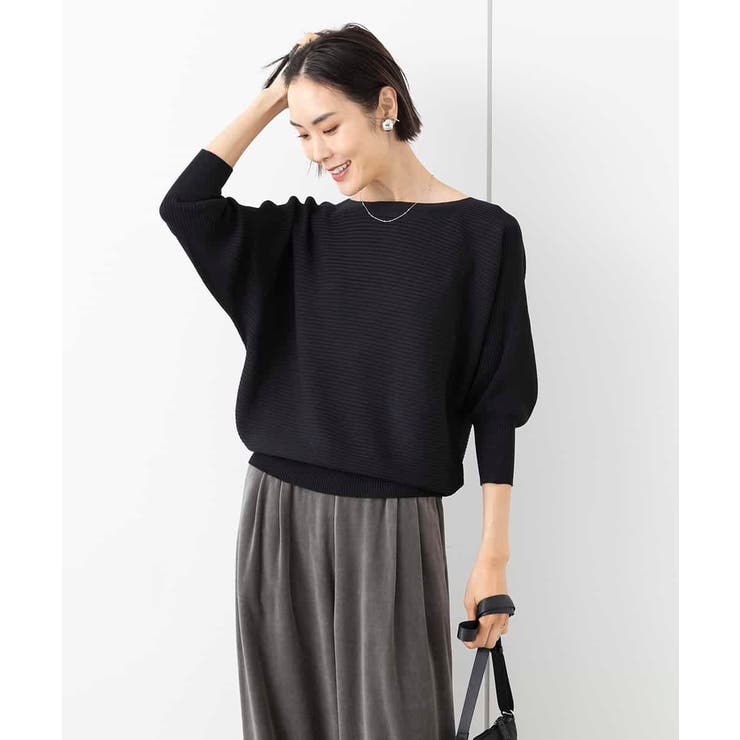 ブラック | ホールガーメント(R)ドルマンスリーブニット（長袖） | MICHEL KLEIN