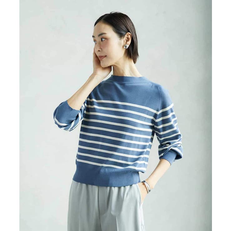 ライトブルー | ホールガーメント(R)ボトルネックニット | MICHEL KLEIN