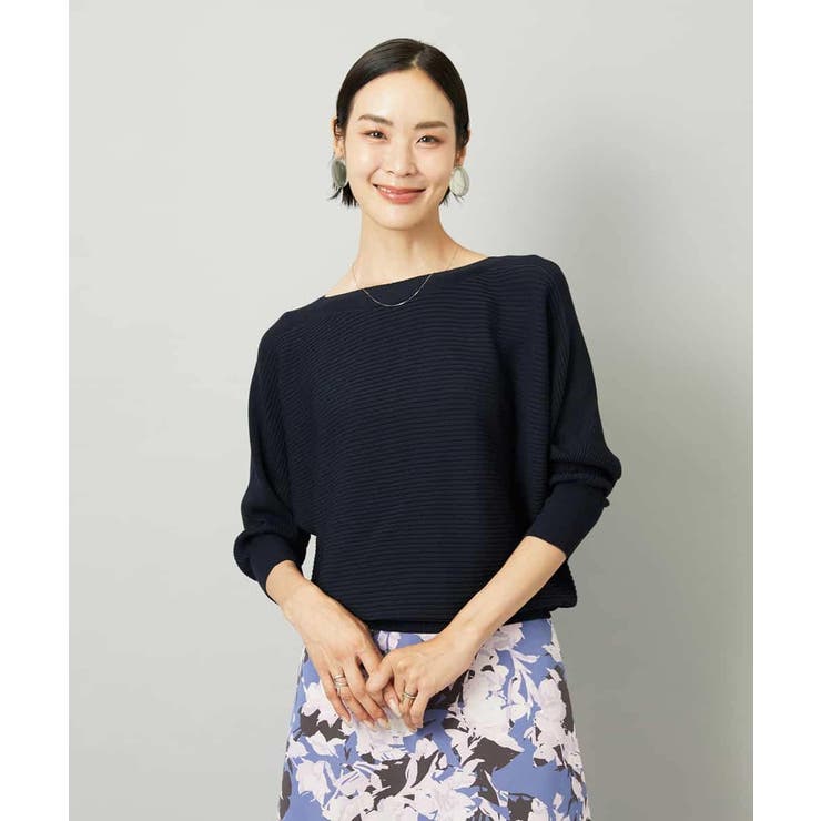 ネイビー | ［定番人気］ホールガーメント(R)ドルマンスリーブニット（7分袖） | MICHEL KLEIN