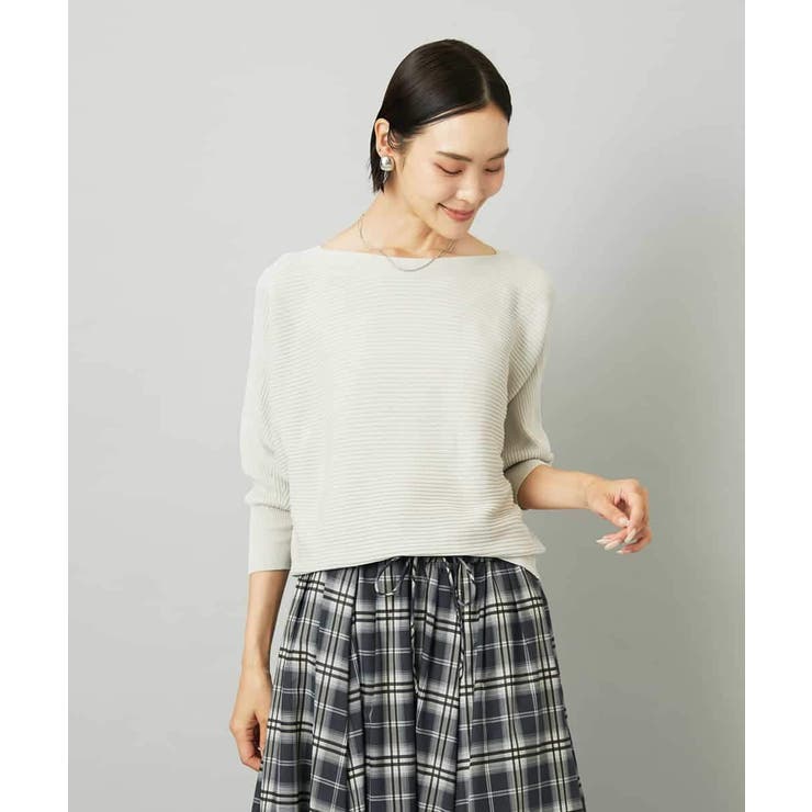 ベージュ | ［定番人気］ホールガーメント(R)ドルマンスリーブニット（7分袖） | MICHEL KLEIN