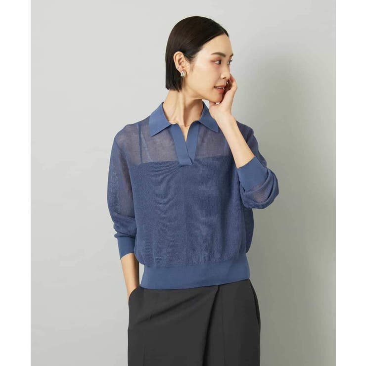 ブルー | シアースキッパーニットプルオーバー | MICHEL KLEIN