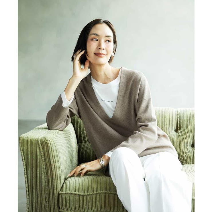 深Vネックニットプルオーバー | MICHEL KLEIN | 詳細画像15 